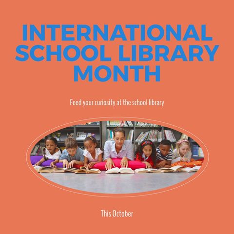 International School Library Month Celebration with Children Reading - Download Free Stock Templates Pikwizard.com