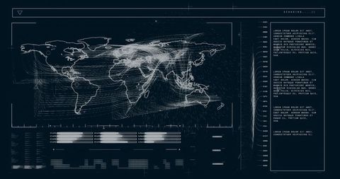 Global Data Processing with Technological Map Interface - Download Free Stock Images Pikwizard.com