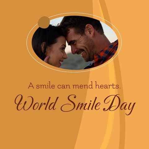 couple celebrating love on world smile day design - Download Free Stock Templates Pikwizard.com