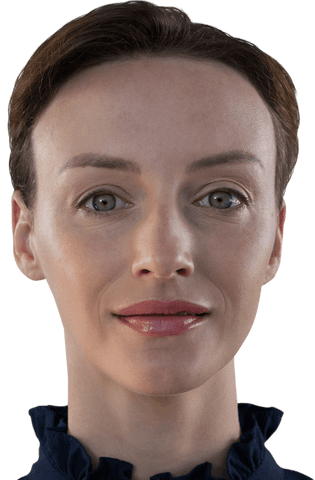Confident Caucasian Woman Smiling on Transparent Background