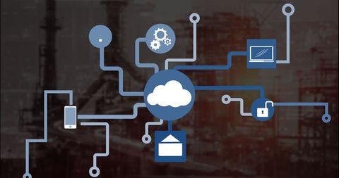 global digital connections in industrial environment - Download Free Stock Images Pikwizard.com
