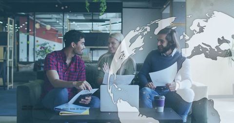 Young Professionals Collaborating in modern Freelance Workspace