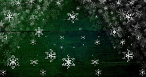 Festive Snowflakes on Textured Wooden Background