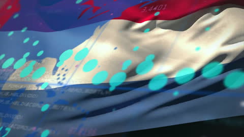 Financial Data Animation with Netherlands Flag
