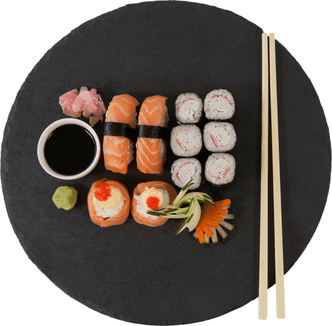 assorted sushi platter on transparent background - Download Free Stock Videos Pikwizard.com