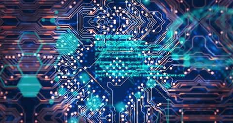 This imagery of a digital brain overlay on a computer circuit board symbolizes the intersection of artificial intelligence and modern technology. It's ideal for technology presentations, AI-related marketing materials, and illustrating articles about innovation in computing and electronics. The abstract representation conveys themes of data processing, futuristic advancements, and cyber technology.