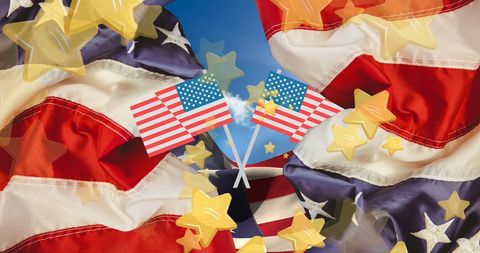 Patriotic Flags and Stars, Celebrating American Spirit