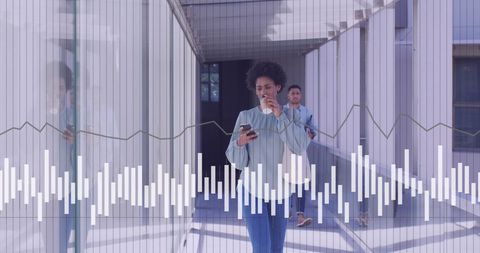 Business Professionals Analyzing Digital Data Signals