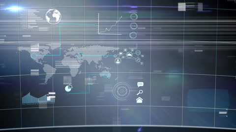 Futuristic Global Data Interface with Digital Connections