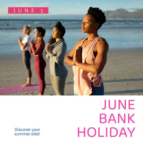 Diverse Group Practicing Yoga Meditation on Beach During Summer