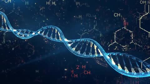 Futuristic DNA Helix Rotating in Molecular Environment