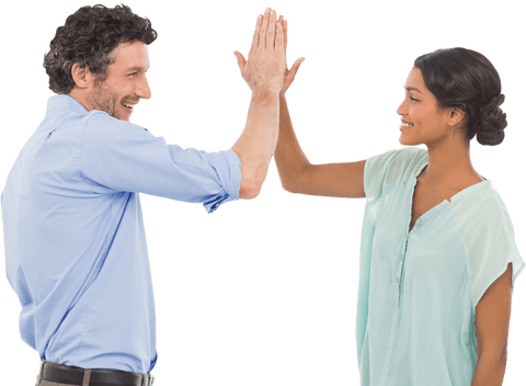 Transparent Celebration: Business People High-Fiving Team Success - Download Free Stock Videos Pikwizard.com