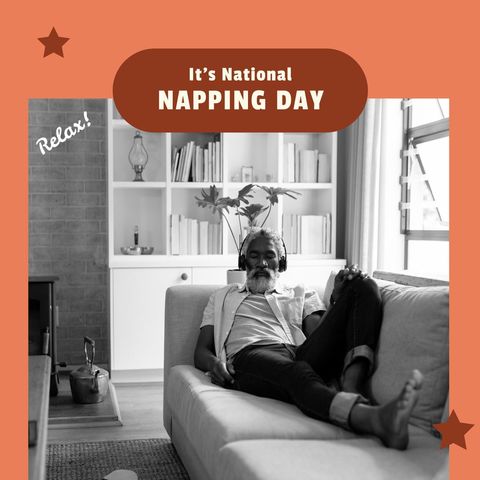 Relaxing on National Napping Day with Headphones