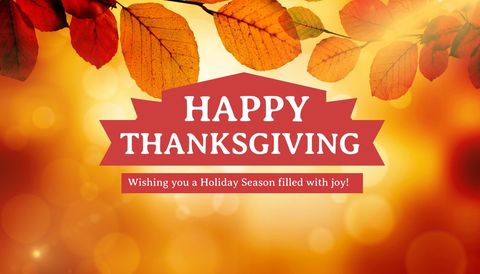 Happy Thanksgiving Autumn Leaves Greeting - Download Free Stock Templates Pikwizard.com
