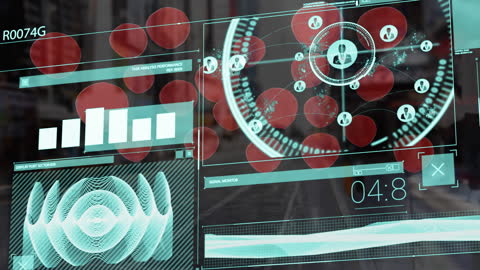 Futuristic Interface Showing Data Processing and Connectivity