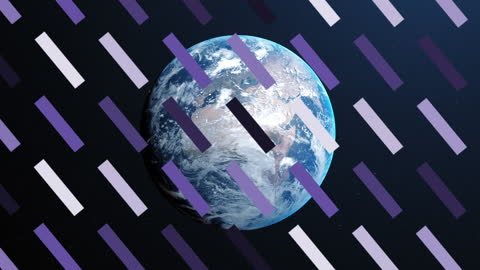 Animated Earth with Abstract Overlay for Technology Theme