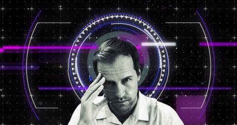 Digital Interface Scanning with Businessman Thinking - Download Free Stock Images Pikwizard.com