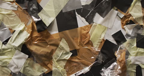 Abstract Layered Paper and Tape Composition