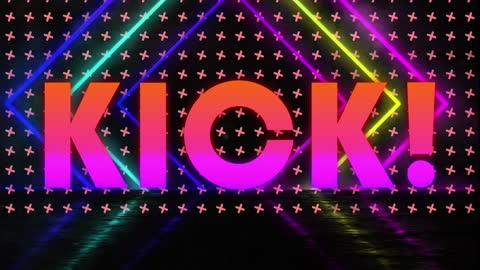 Vibrant Neon Text Animation with Dynamic Shapes