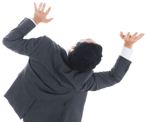 Businessman Triumphantly Raising Hands on Transparent Background - Download Free Stock Videos Pikwizard.com