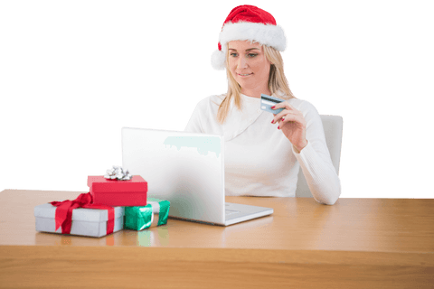 festive shopping online woman on transparent background - Download Free Stock Videos Pikwizard.com
