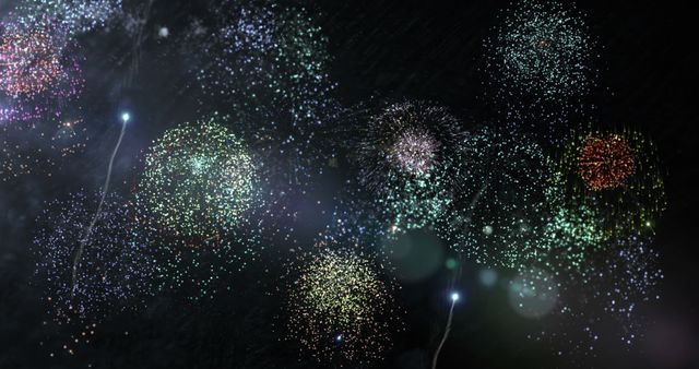 Illustration of fireworks on sky during new year time 4k - Download Free Stock Photos Pikwizard.com