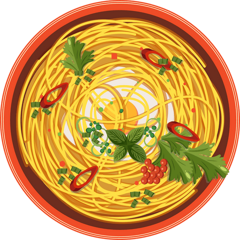 transparent food art: colorful plate spaghetti with herbs - Download Free Stock Videos Pikwizard.com