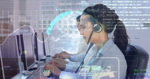 Global Business Tech Support Team Analyzing Reports