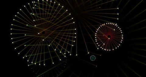 Vibrant Fireworks Display Against Dark Night Sky