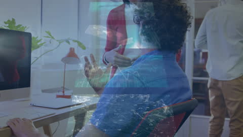 Diverse Professionals Engaged in Innovative Data Processing