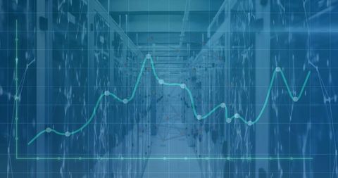 Analytics Graph Overlay on Modern Data Center - Download Free Stock Images Pikwizard.com