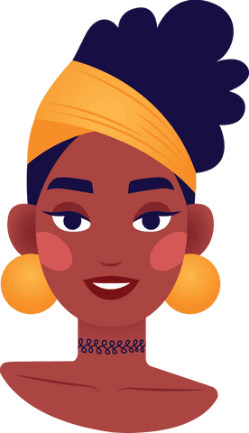 Transparent Background African American Woman Illustration