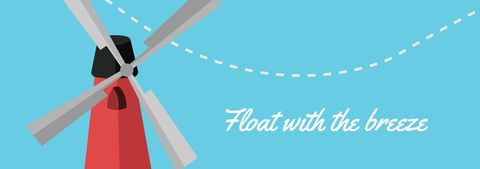 Tranquil windmill icon against clear blue sky for calmness