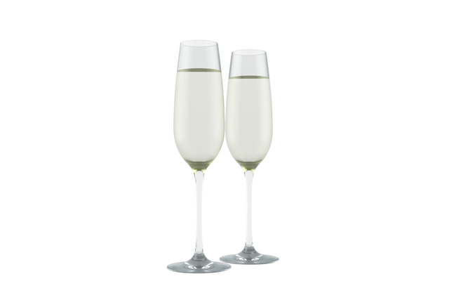 Glasses of Champagne on Transparent Background for Celebration Vector Illustration - Download Free Stock Videos Pikwizard.com