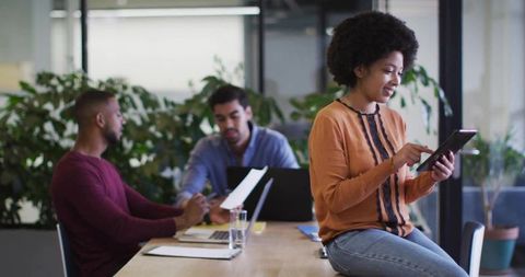 Diversely Strategic Team Working in Modern Open Office Environment