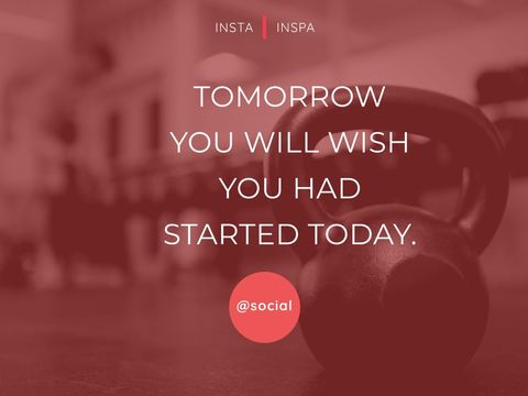 Motivational fitness message with kettlebell focused