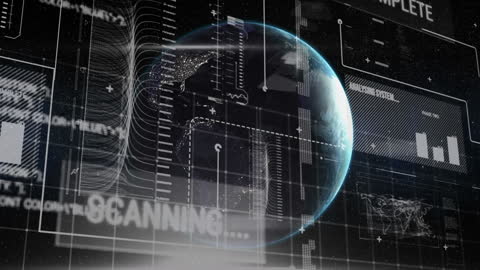 Data Processing Animation with Digital Earth Visualization