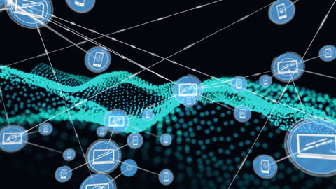 Digital Network Connections and Data Transmission Concept