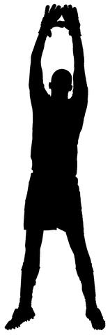 Transparent silhouette of male goalkeeper leaping