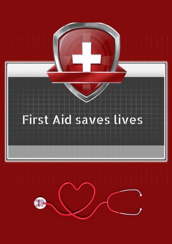 First Aid Awareness Campaign Graphic with Heart Symbol and Cross - Download Free Stock Templates Pikwizard.com