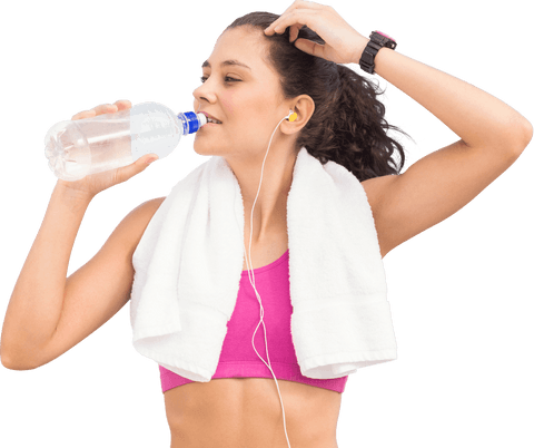 transparent freshening athletic woman drinking water post workout - Download Free Stock Videos Pikwizard.com