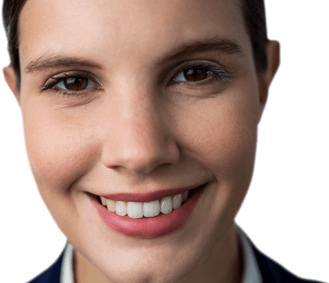 Transparent Close-up Portrait of Smiling Businesswoman