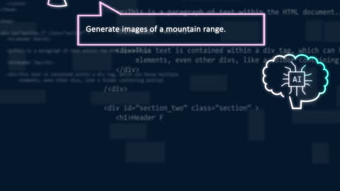 Digital Glowing Neon AI Interface with Data Overlay Concept