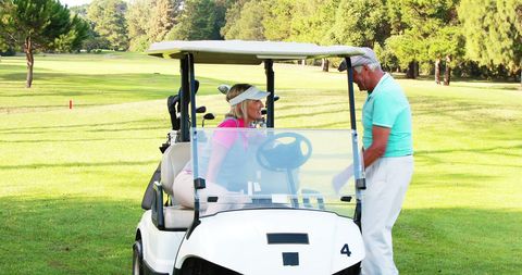 Senior Golfers Enjoying Day at Lush Golf Course - Download Free Stock Images Pikwizard.com