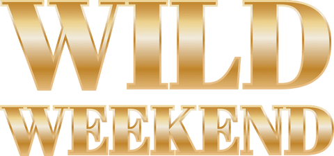 Golden wild weekend text on transparent background