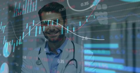 Smiling Doctor Amid Rising Healthcare Data Charts - Download Free Stock Images Pikwizard.com