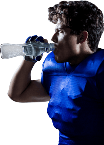 athlete in blue jersey drinking water on transparent background - Download Free Stock Videos Pikwizard.com