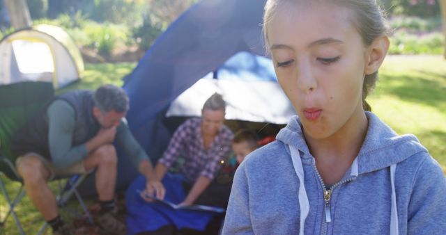 Family Enjoying Outdoor Camping Adventure with Children - Download Free Stock Images Pikwizard.com