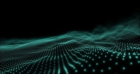 Abstract Digital Wave with Dynamic Green Dots - Download Free Stock Images Pikwizard.com