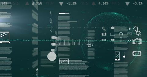 Global Data Processing with Digital Icons and Programming Codes - Download Free Stock Images Pikwizard.com